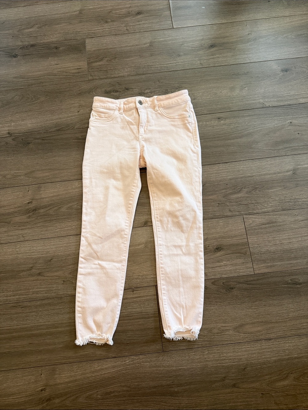 DL1961 Pale Pink Ankle Frayed Hem Jeans